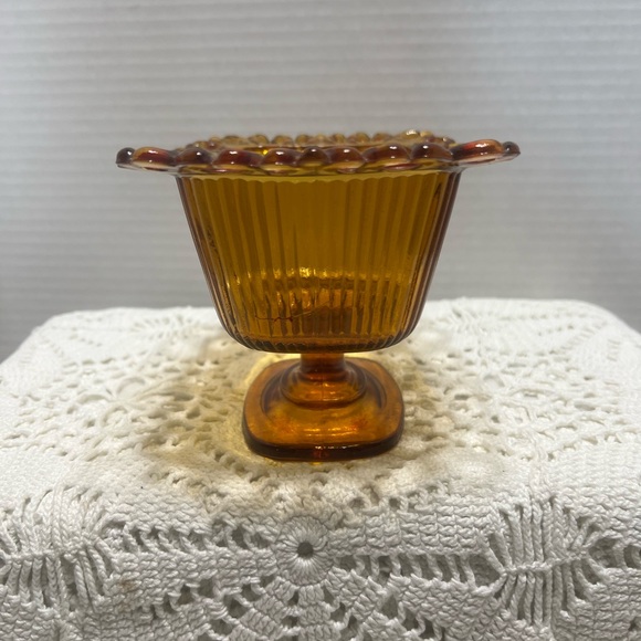 Vintage FTDA 1981 amber glass vase - Picture 2 of 5